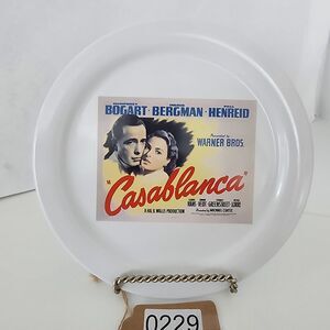 Pottery Barn Collectible Plates Casablanca Cinema Poster Warner Bros. Bogart